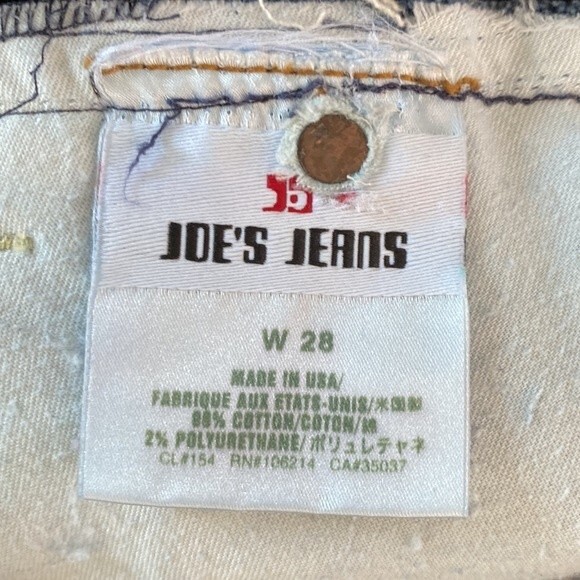 Joe's Jeans Maternity Ferrel Long Bermuda Distressed Jean Shorts Pull On Stretch - Picture 8 of 15
